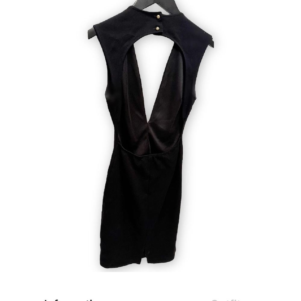 American Apparel Black Low V Neck Open Back Dress - Picture 2 of 2